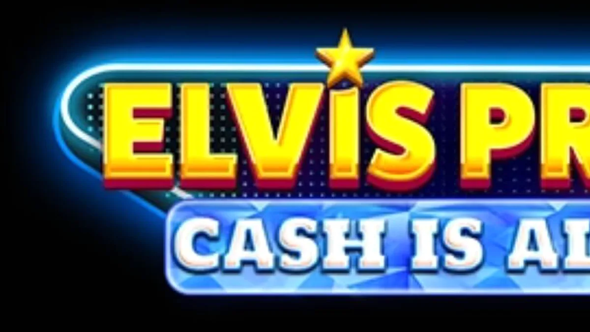 Tampilan visual neon dan retro dari slot Elvis Presley: Cash is All Right